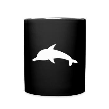 Dolphin Dolphins Shadow Figure - Full Colour Mug - black - Front