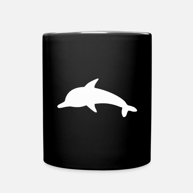 Delfin Delphine Schattenfigur - Tasse einfarbig - Schwarz