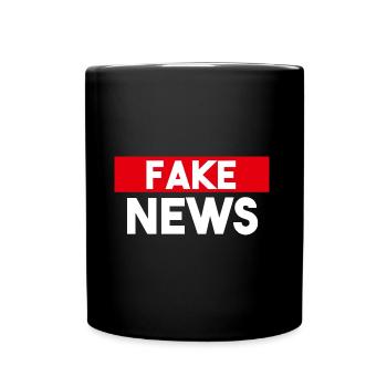 Fake News - Tasse einfarbig - Schwarz - Vorne