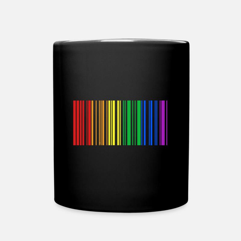 LGBT - bannière arc-en-ciel - Mug uni - noir