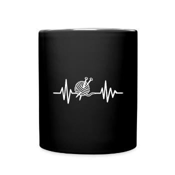Chemise de battement de coeur de tricot - Mug uni - noir - Devant