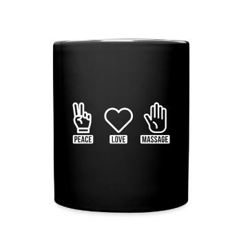 Peace Love Massage - Mug uni - noir - Devant