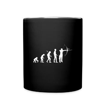 Bogenschießen Evolution Shirt für Bogenschützen - Tasse einfarbig - Schwarz - Vorne