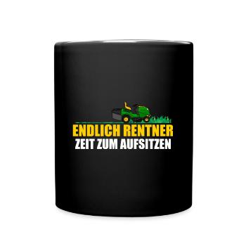 Rasenmäher Hobbygärtner Gartenarbeit - Tasse einfarbig - Schwarz - Vorne