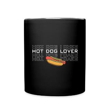Hot Dog Lover Sausage Fast Food Hot dog food - Full Colour Mug - black - Front