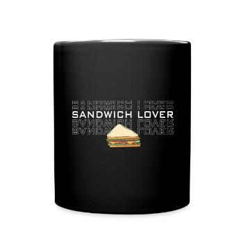 Sandwich Cheese Love Food Fast Food - Full Colour Mug - black - Front