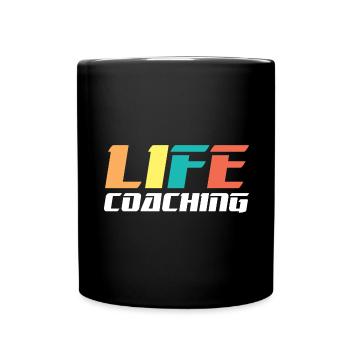 Life Coaching Mentor Trainer Coach Influencer - Full Colour Mug - black - Front
