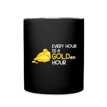 Goldwaschen Goldsucher Goldschüfer Design - Tasse einfarbig - Schwarz - Vorne