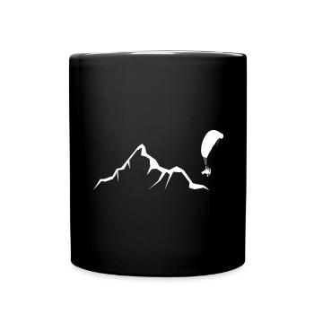 Berg - Gleitschirmfliegen - (9) - Tasse einfarbig - Schwarz - Vorne
