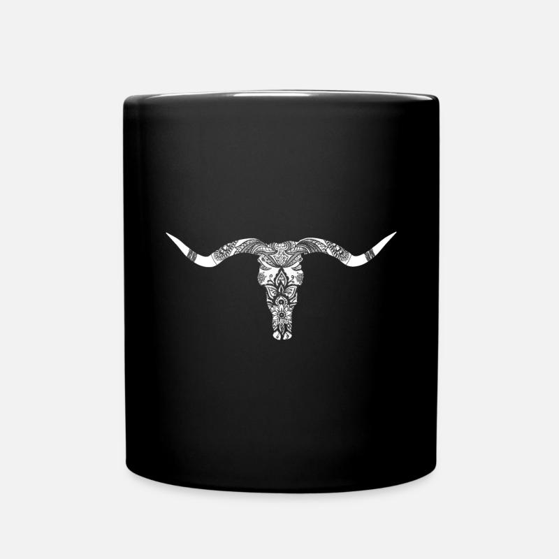 Longhorn Boho - Full Colour Mug - black