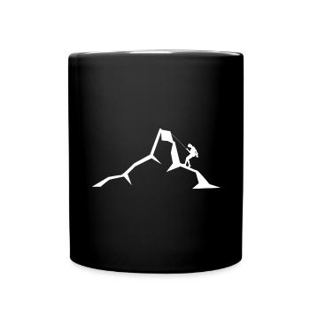Berg - Klettern - (7) - Tasse einfarbig - Schwarz - Vorne