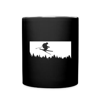 Trees - Skiing - (3) - Full Colour Mug - black - Front