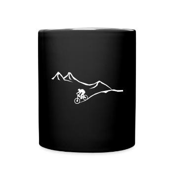 Montagne - Ligne sinueuse - Cyclisme - (4) - Mug uni - noir - Devant