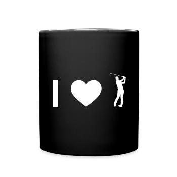 I heart and golf - - Full Colour Mug - black - Front