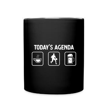 Today's agenda - Beer - Basketball games - Full Colour Mug - black - Front