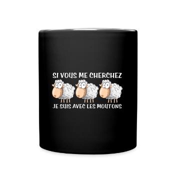 Cadeau agriculteur éleveur de moutons - Mug uni - noir - Devant