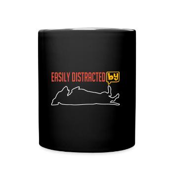 Begeistert vom Dackel leicht ablenkbar vom Dackel. - Tasse einfarbig - Schwarz - Vorne