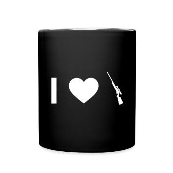 Mein Herz und das Gewehr - - Tasse einfarbig - Schwarz - Vorne