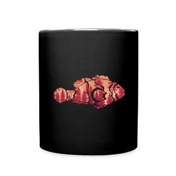 Fischen Wald Bäume Natur Angeln Geschenk Fisch - Tasse einfarbig - Schwarz - Vorne