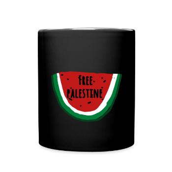 Pastèque, illustration, Palestine libre - Mug uni - noir - Devant