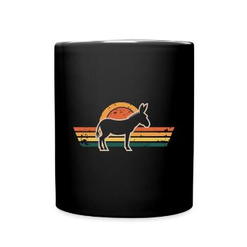 Donkey Vintage Animal - Full Colour Mug - black - Front