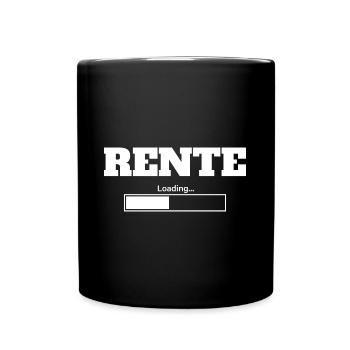 Rente Loading Lustig - Tasse einfarbig - Schwarz - Vorne