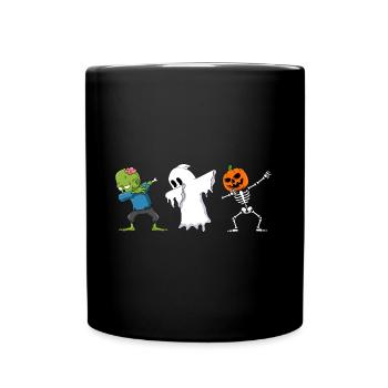 Ghost Hour Zombie Ghost Skeleton Halloween - Full Colour Mug - black - Front