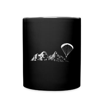 Berg - Gleitschirmfliegen - (6) - Tasse einfarbig - Schwarz - Vorne