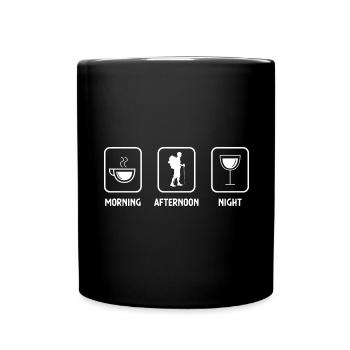 Le matin le soir et la randonnée - - Mug uni - noir - Devant