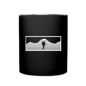 Berg - Wanderer - (3) - Tasse einfarbig - Schwarz - Vorne
