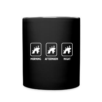 Morning, afternoon, night and climbing - (3) - Full Colour Mug - black - Front