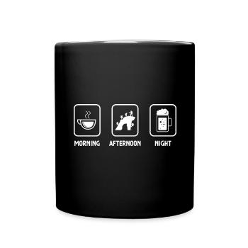 Morning afternoon night and climbing - (2) - Full Colour Mug - black - Front