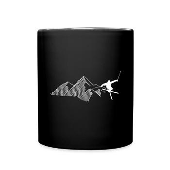 Berg - Skifahren - (16) - Tasse einfarbig - Schwarz - Vorne