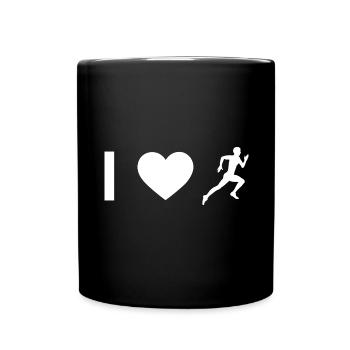 Ich Herz und Kerl Laufen - - Tasse einfarbig - Schwarz - Vorne