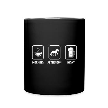 Morning, afternoon, night and horse - (2) - Full Colour Mug - black - Front