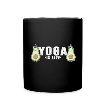 Yoga is Life - Avocado Yoga Lover Teas: Ayogado - Full Colour Mug - black - Front
