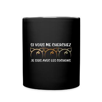 Cadeau agriculteur éleveur de cochons - Mug uni - noir - Devant