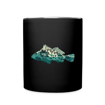 Nature Pêche Forêt Pêche Arbres Cadeau Poisson - Mug uni - noir - Devant