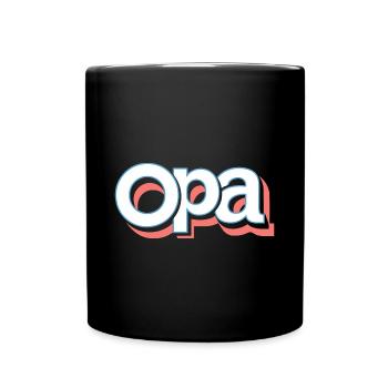 Opa Retro: Bester Opa Geburtstag Bald Opa Erster - Tasse einfarbig - Schwarz - Vorne