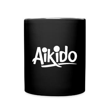 Aikido Meister T-Shirt Kampfkunst Harmonie Kraft - Tasse einfarbig - Schwarz - Vorne