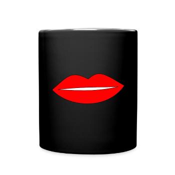 Kissing Lips Rouge à lèvres Lèvres - Mug uni - noir - Devant