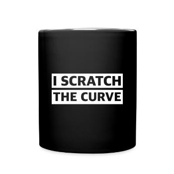 Ich kratze die Kurve | lustige Sprüche, englisch - Tasse einfarbig - Schwarz - Vorne