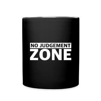 Zone sans jugement | dictons amusants, cour - Mug uni - noir - Devant