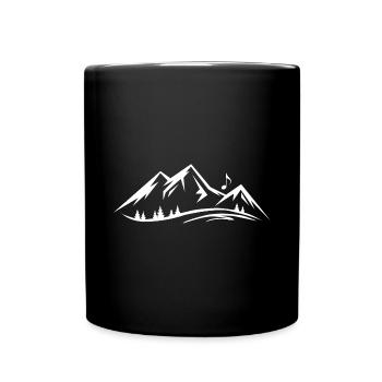 Berg und Musik - - Tasse einfarbig - Schwarz - Vorne