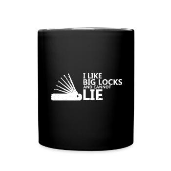 Grandes serrures pas de conception de verrouillage menteur - Mug uni - noir - Devant