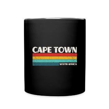 Kapstadt Südafrika Vintage Retro 70s Cape Town - Tasse einfarbig - Schwarz - Vorne