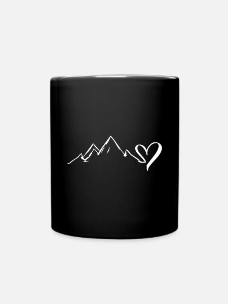 Herz - Berg - (10) - Tasse einfarbig - Schwarz