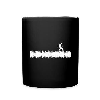 Klangwellen - Wandern - (2) - Tasse einfarbig - Schwarz - Vorne