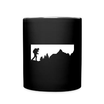 Mountains - Hiking - (8) - Full Colour Mug - black - Front