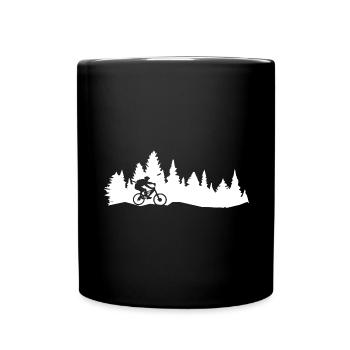 Trees - Mountain biking - - Full Colour Mug - black - Front